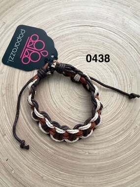 Paparazzi Don't WEAVE Me Hanging Brown Braided Urban Slide Bracelet
